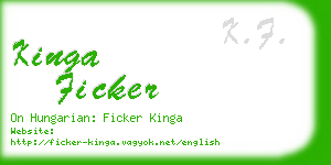 kinga ficker business card
